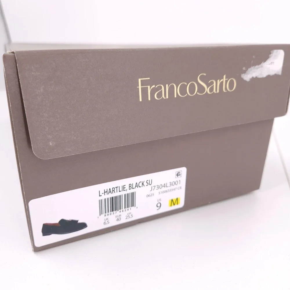 Franco Sarto Hartlie Round Toe Low Profile Tassel Slip On Loafers Black Women 9M